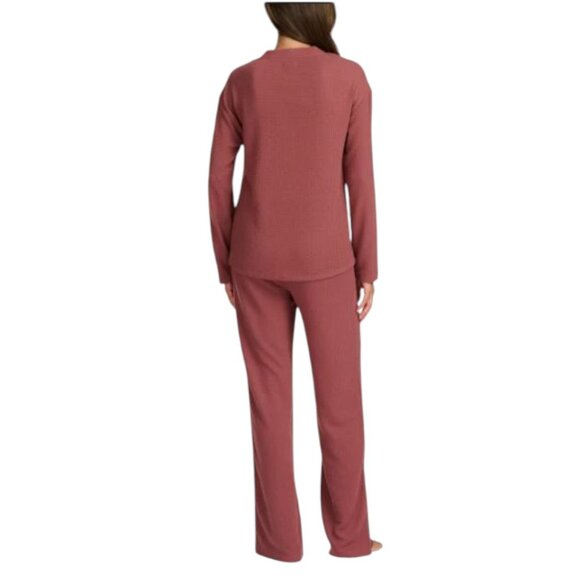 NEW Splendid Cardi and Open Leg Pant Set | Burgundy - Picture 3 of 3